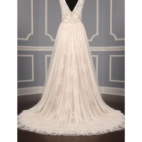 ISABELLE ARMSTRONG Willow Sleeveless V Neck Aline Beading Lace Wedding Dress 10 - Picture 10 of 12